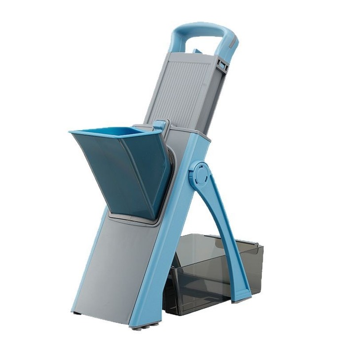 Feliator legume multifunctional, 4 moduri, albastru, compact