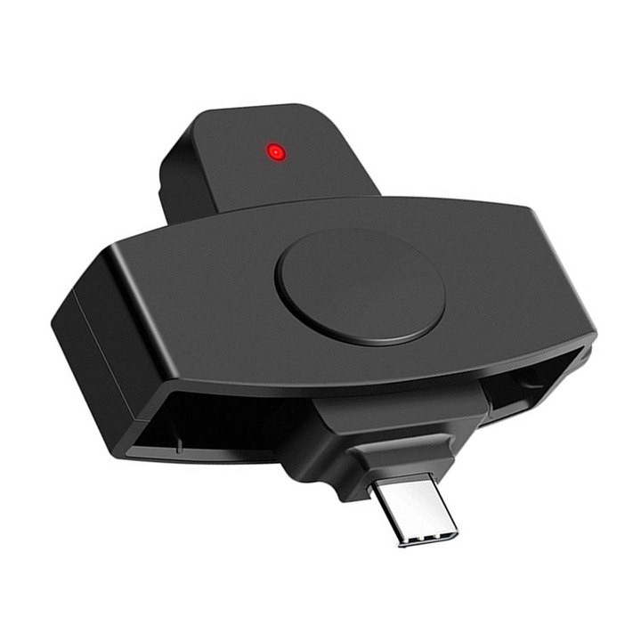 Четец за смарт карти CAC, USB Type-C, черен, 63x25x17mm