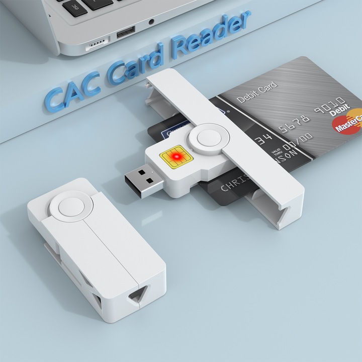 Сгъваем четец за смарт карти USB2.0 тип-C, ABS, 130x22x15mm, черен