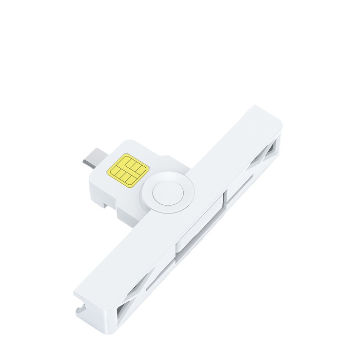 Összecsukható okoskártya olvasó, USB2.0 Type-C, ABS, 130x22x15mm, fekete