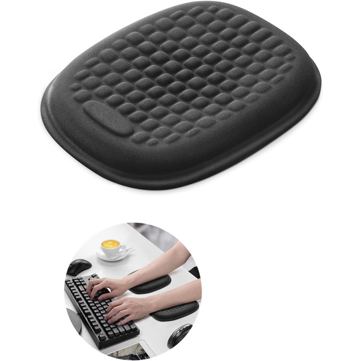 Ergonomikus kar- és könyöktámasz, memóriahab, csúszásmentes, fehér
