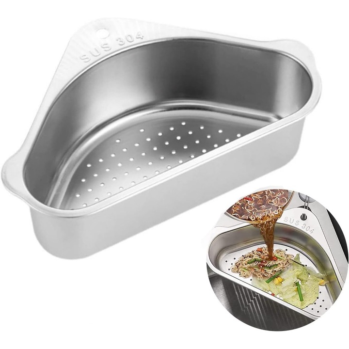 Suport chiuveta triunghiular din otel inoxidabil 304, multifunctional, argintiu