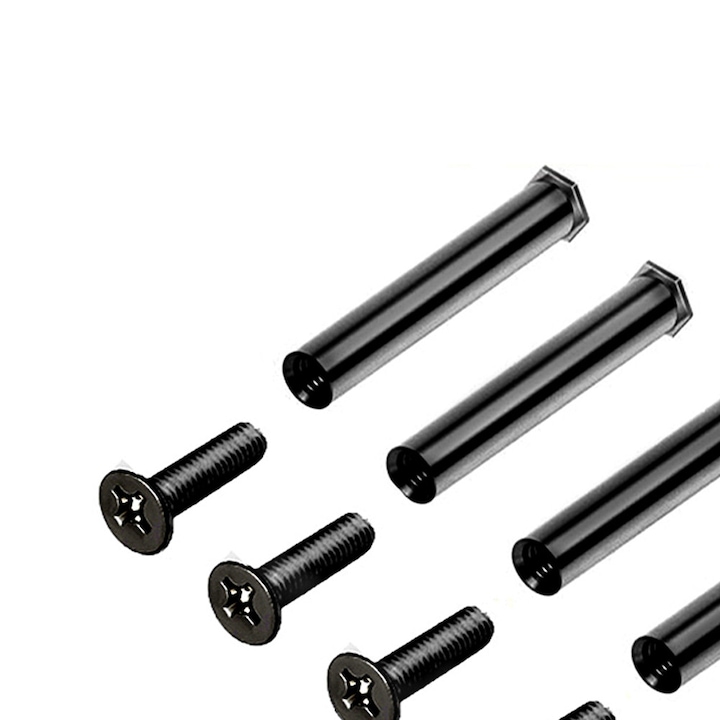 Suruburi radiator metalice, set 4 bucati, alb-negru, 150x150x50mm, 11g