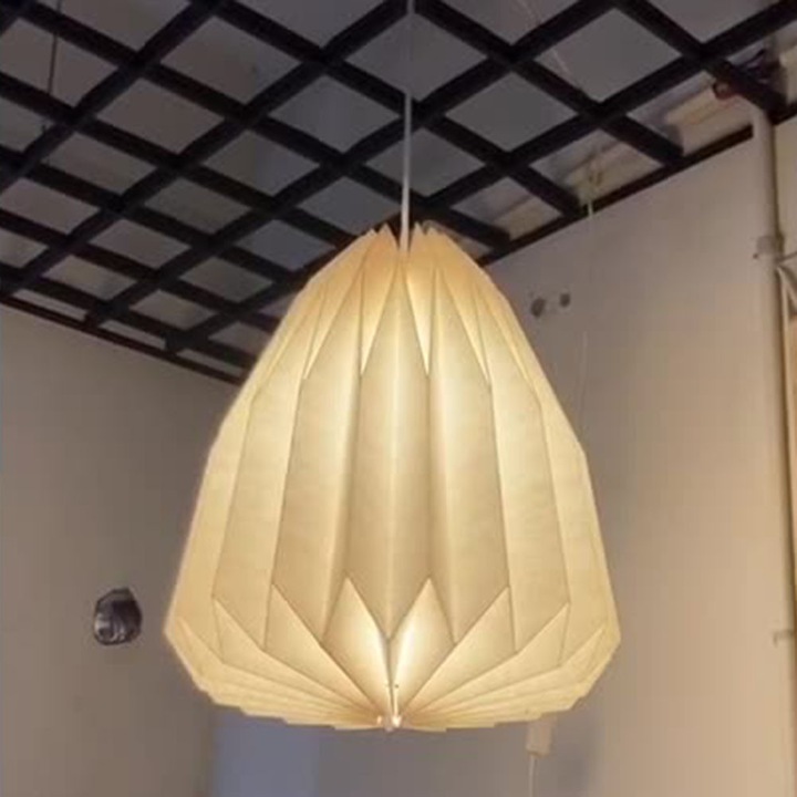 Abajur origami, alb, 35x40cm, design nordic