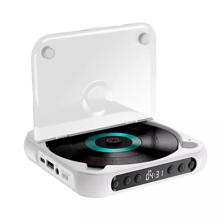 Преносим CD плейър, памет, батерия 1200mAh, многоцветен, 13.5x13.5x2.5cm