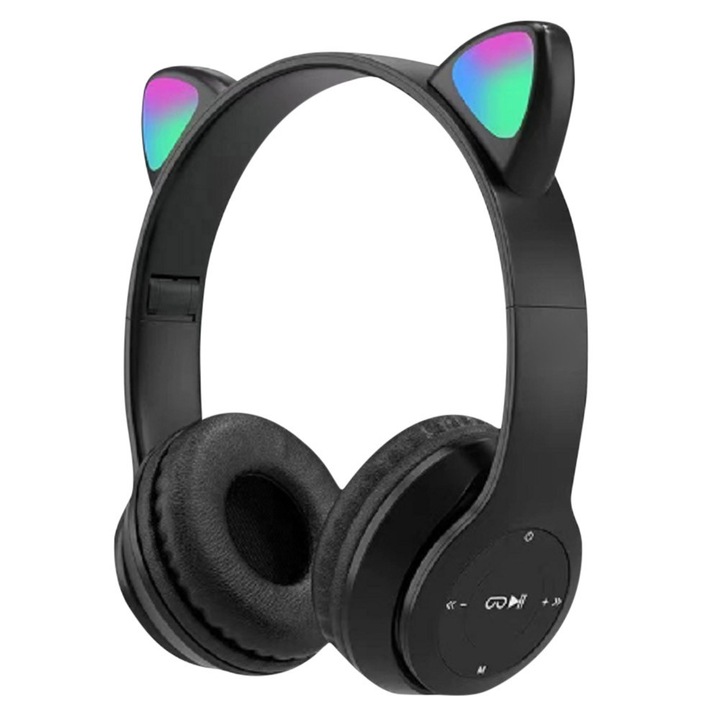 Casti Over-Ear Bluetooth 5.0, 8h autonomie, negru, 170g