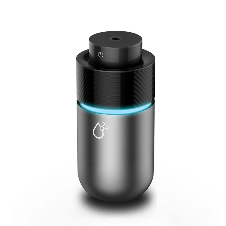 Umidificator auto mini argintiu 7x14.8cm cu aromaterapie USB