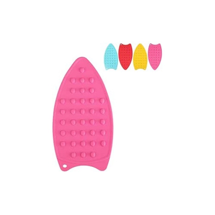 Covoras siliconic pentru calcat universal, roz, 27x14cm, rezistent la caldura, antiderapant