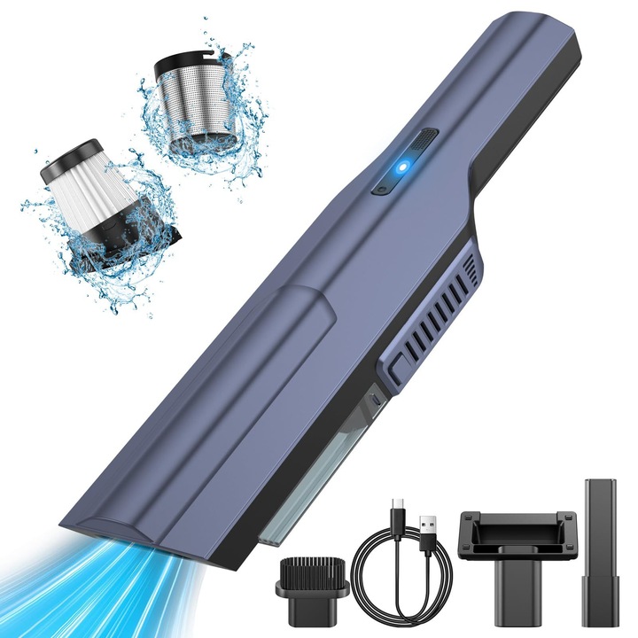 Aspirator de mana ZYBLSSBB 7000PA albastru 3 accesorii
