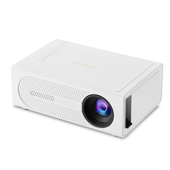 Proiector mini portabil 4K 1080P Bluetooth alb 13x8.1x5cm set
