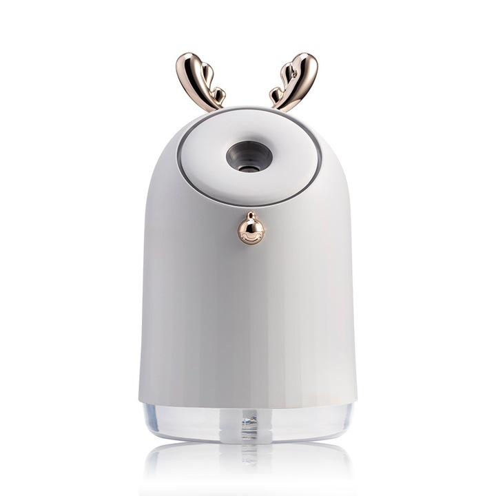 Umidificator aromaterapie 3in1, alb auriu, 8x8x14cm