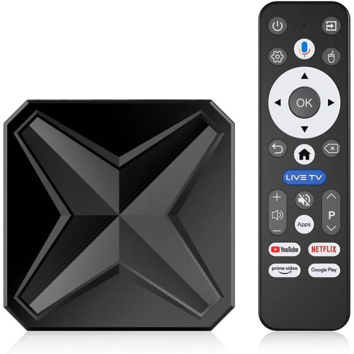Media player Android 14, 2GB RAM 16GB ROM, RK3518, negru, 4K UHD