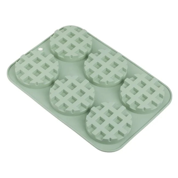 Forma copt silicon verde 6 spatii 18x25cm clatite