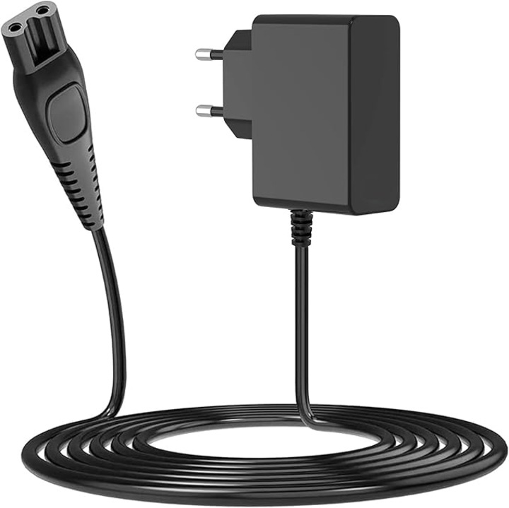 Incarcator aparat de ras electric 15V 0.35A 100cm cablu, compatibil Philips 3000 5000 7000 9000, negru