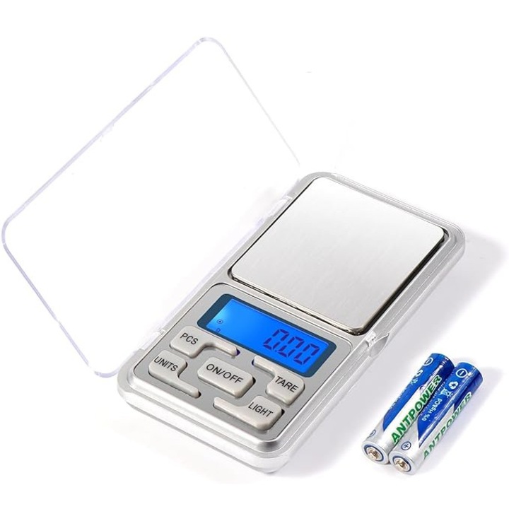 Cantar digital, 500g 0.01g, inox alb, compact