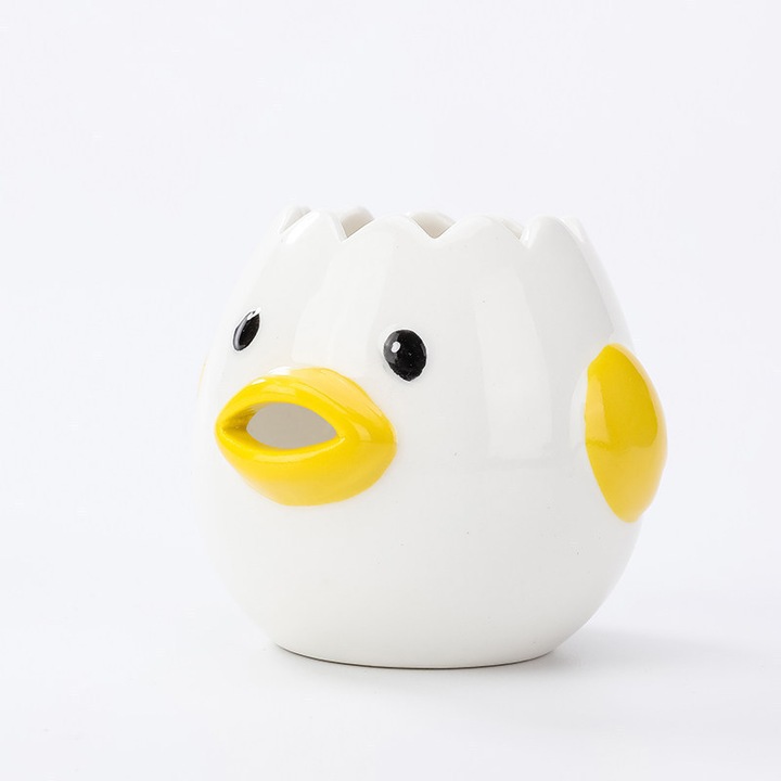 Separator ou, ceramic, alb/galben, 10x7cm
