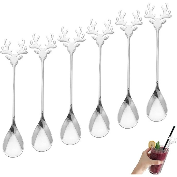 Lingurita cafea, inox, model elan, argintiu, 12cm