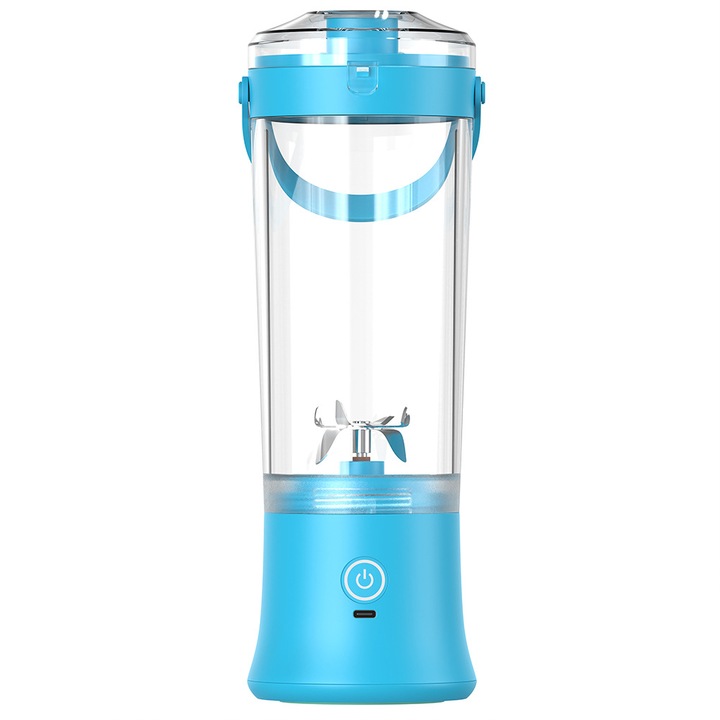 Преносим пасатор 600 ml, USB презареждаем, син, 31.7x9.9x9.9 cm