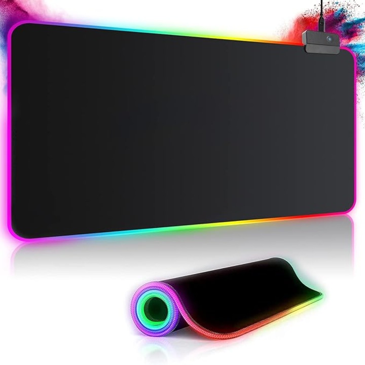 Egérpad gaming XXL 800x300x4mm RGB többszínű vízálló csúszásmentes