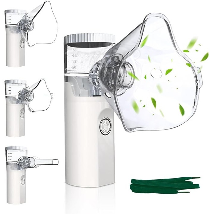 Nebulizator portabil, silentios, 3 moduri, USB-C, masca si piesa gura