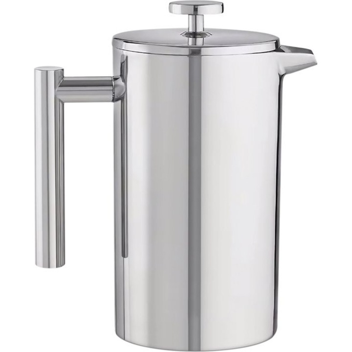 Кафеварка French Press, двойна стена, неръждаема стомана, 350мл, сребриста