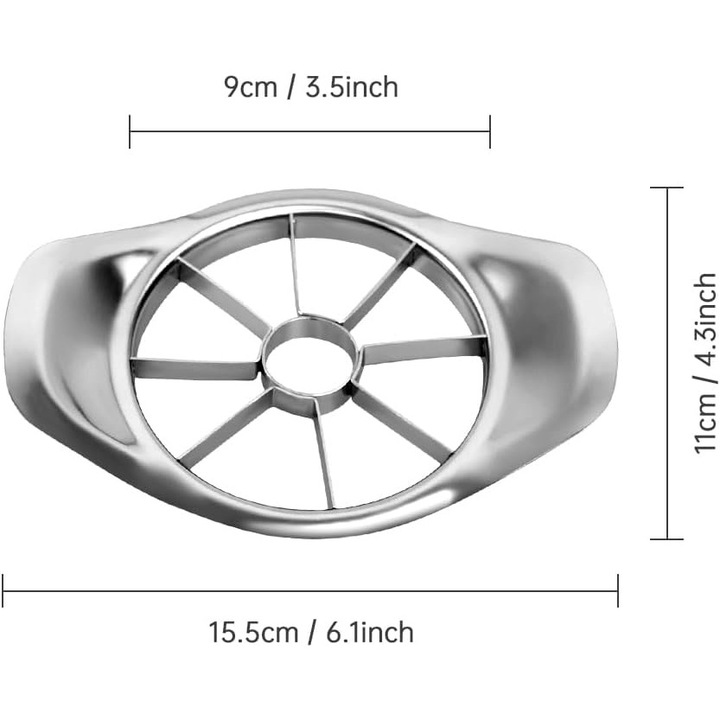 Feliator fructe inox 8 lame antiderapant 9cm