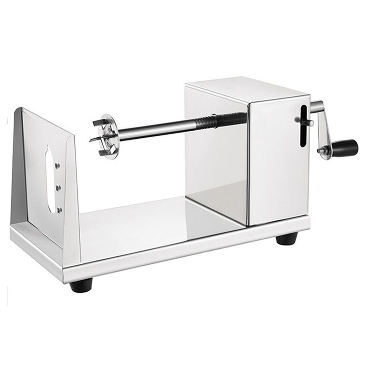 Feliator spiralat manual din inox, taietura uniforma, antiderapant, 1-2mm, 20x15x10cm