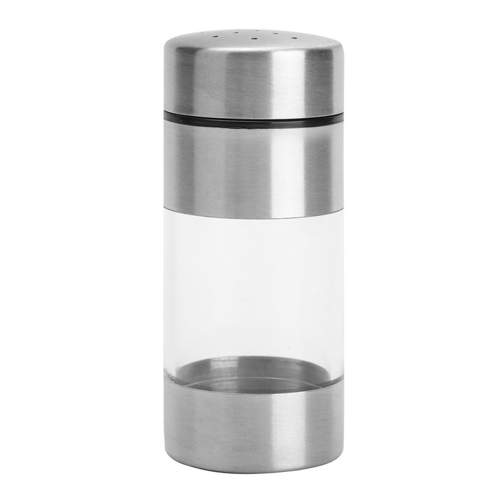 Átlátszó akril rozsdamentes acél fűszertartó 100ml kompakt