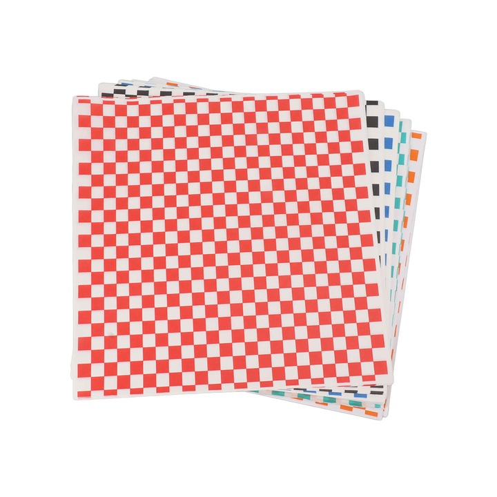Foi cerate pentru alimente, 100 buc, rezistente la grasime, model patrat, multicolor, 20x20cm