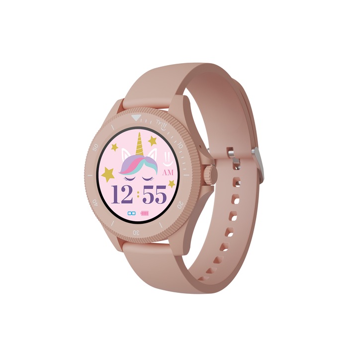 Ceas Smartwatch Maxcom FW65 Iron S, ecran 1.95” AMOLED, rezolutie 410×502, 340 mAh, Apeluri, Notificari, Incarcare Rapida, Rezistent apa si praf, Ideal Pentru Monitorizarea Sanatatii, peste 70 de Moduri Sport, 2 bratari incluse, Auriu