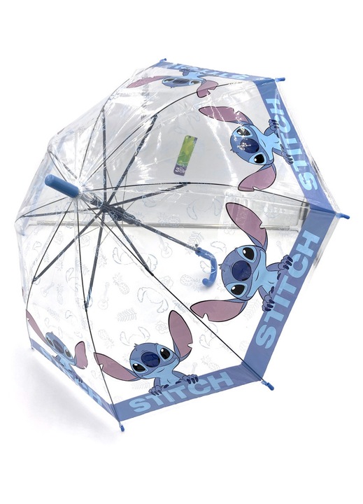 Disney Stitch félautomata esernyő - 74cm - Átlátszó