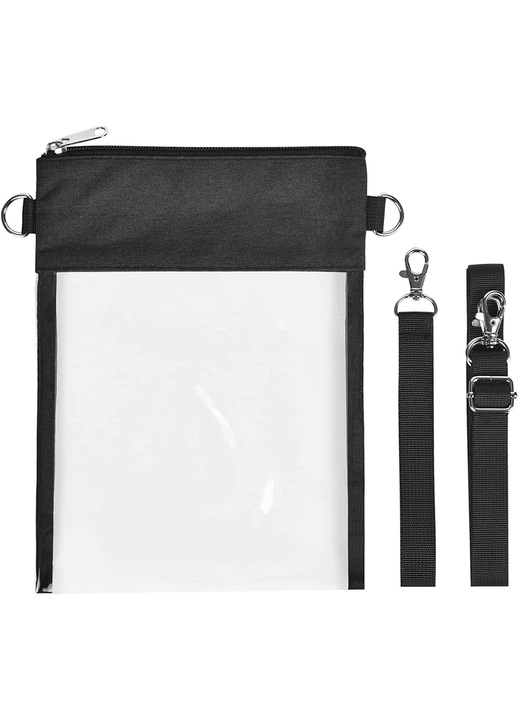 Átlátszó crossbody táska, állítható 24-57 hüvelyk, 24x19cm