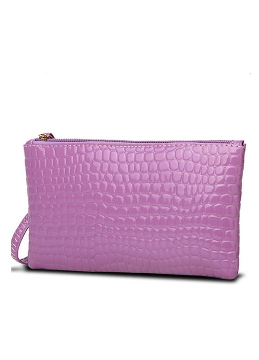 Portofel dama piele PU, roz mov, 19x11cm