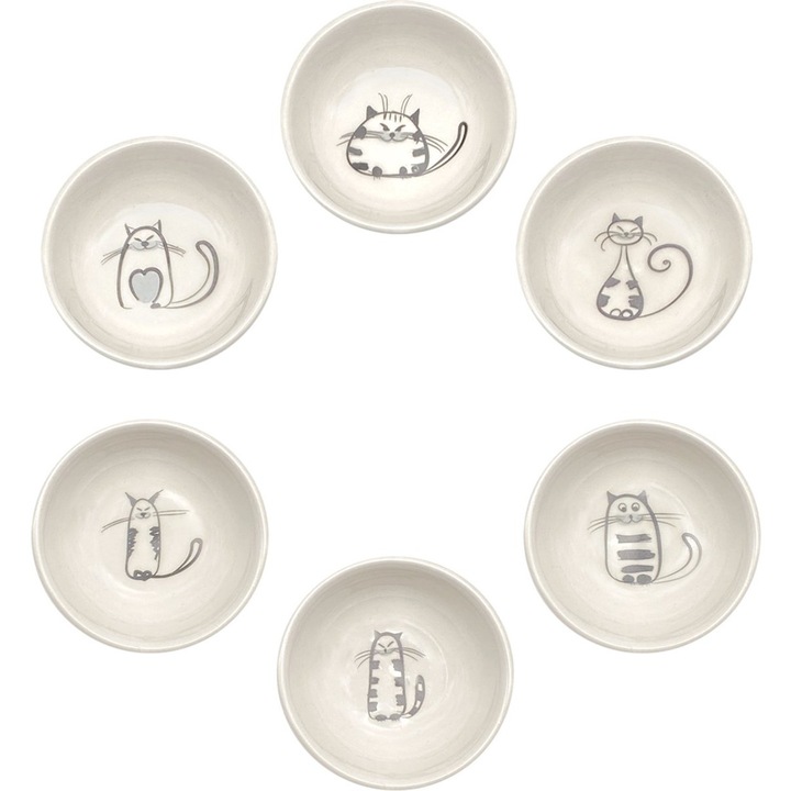 Set 6 farfurii pentru pliculete ceai, albastru, ZYBLSSBB