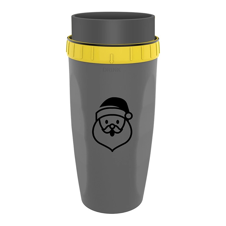 Cana de calatorie fara capac, 300ml, plastic, silicon, etansa, portabila