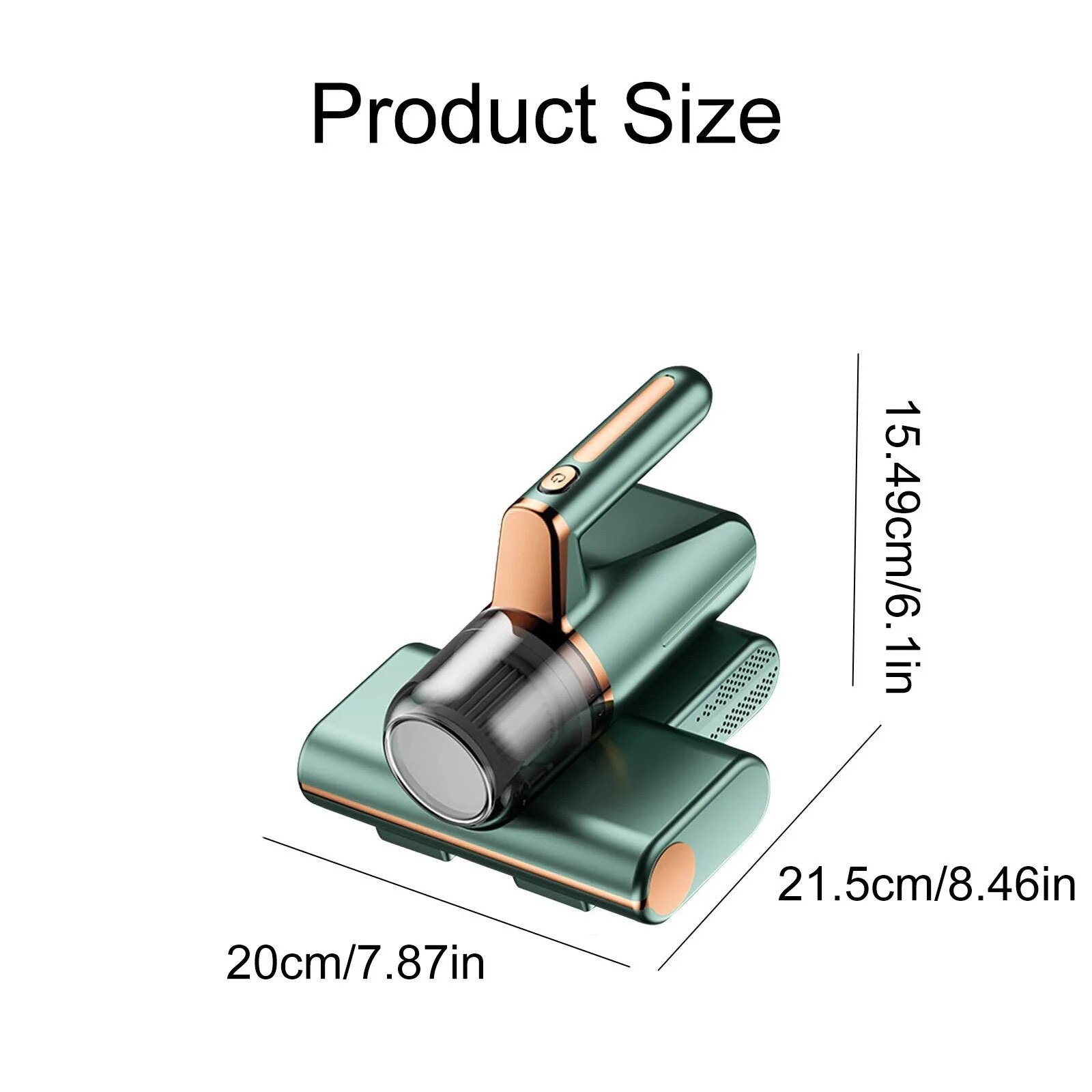 Aspirator pentru saltea portabil 8KPa, alb-verde, 21.5x20x15.5cm, 30 min autonomie