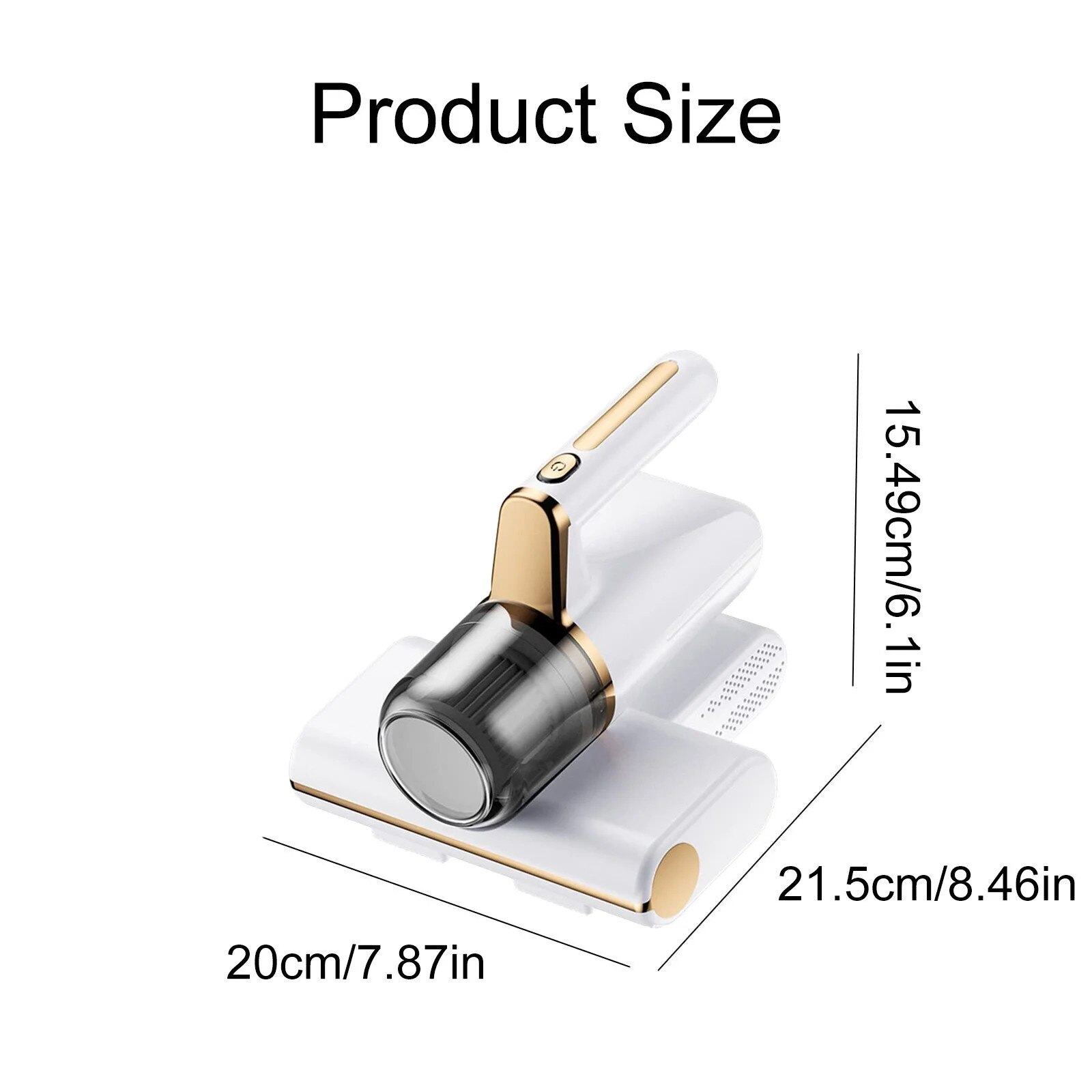 Aspirator portabil pentru saltea ZYBLSSBB LSM2xh10736-BCS0014818-2, 8 kPa, 60W, baterie 4800mAh, 30+ min, lumina violeta si pulsator, rezervor lavabil, alb