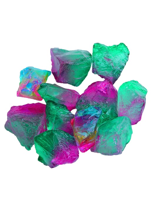 ZYBLSSBB, pandantiv din piatra bruta labradorit electroplacat colorat, multicolor