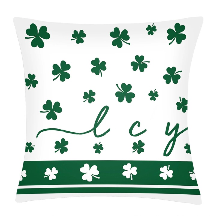 Set 4 fete de perna, plus scurt, imprimeu festiv, alb/verde, 23.5x23.5cm