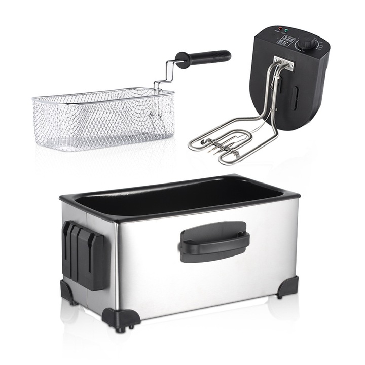 Friteuza profesionala 3L 2200W inox 40.5x22.7x24.7cm