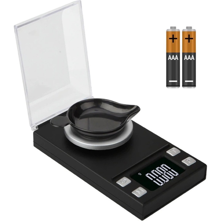 Cantar electronic digital precizie 0.001g negru 11x6.3x4.5cm