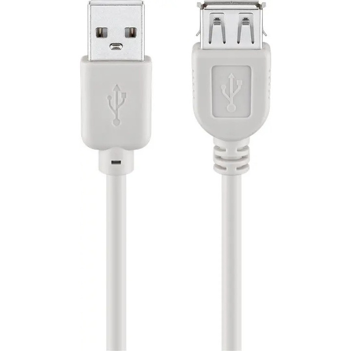 USB-A hosszabbító kábel 0.6m szürke PVC