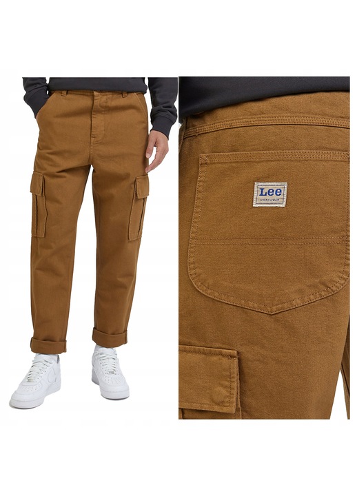 Férfi nadrág, Lee, Cargo Pant, W33-L34 USA, Barna, Pamut, Klasszikus Alkalmi Dizájn, Ideális Mindennapi Viseletre, Prémium Kényelmes Anyag, 5 Zseb, Hosszú