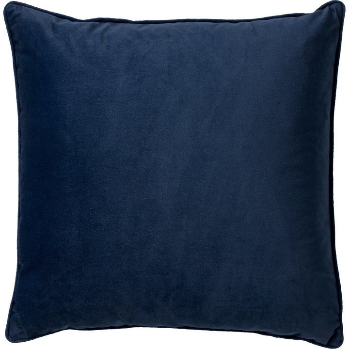Perna decorativa 45x45 cm catifea albastru badge