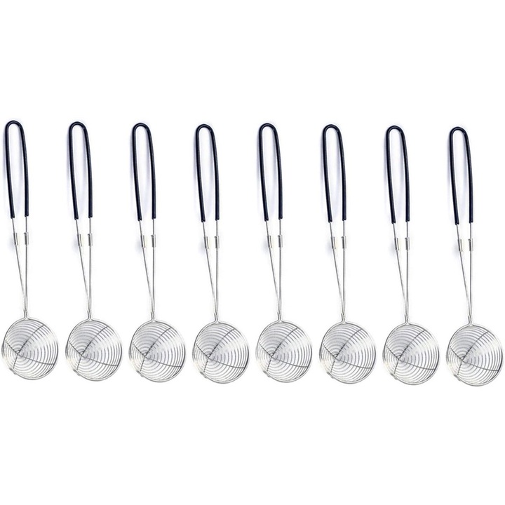 Set strecuratoare inox, 6.5 cm, negru, 8 piese