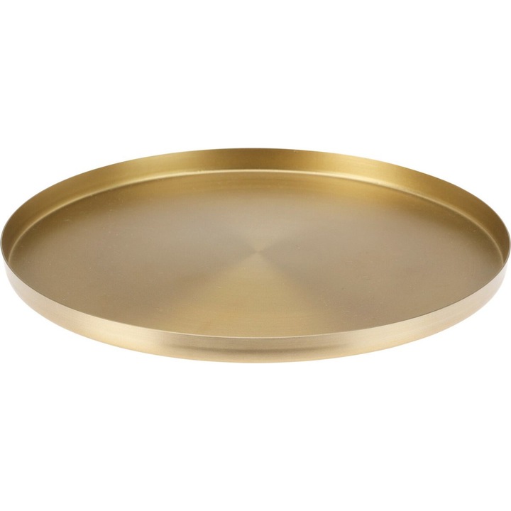 Suport rotund lumanari din otel inoxidabil, auriu mat, 30x1cm