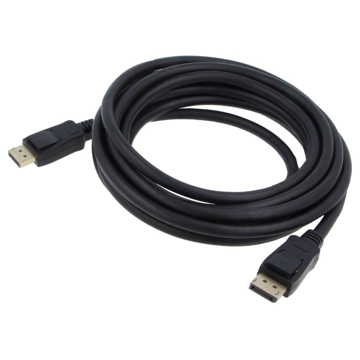 Cablu DisplayPort Goobay 5m negru, mufa DisplayPort cu blocare, 8K, HDR, 10K, 4K, Full HD