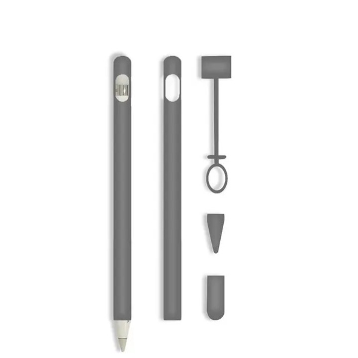 Комплект от 4 части силиконов калъф за Apple Pencil, сив, 15.5x1x1см