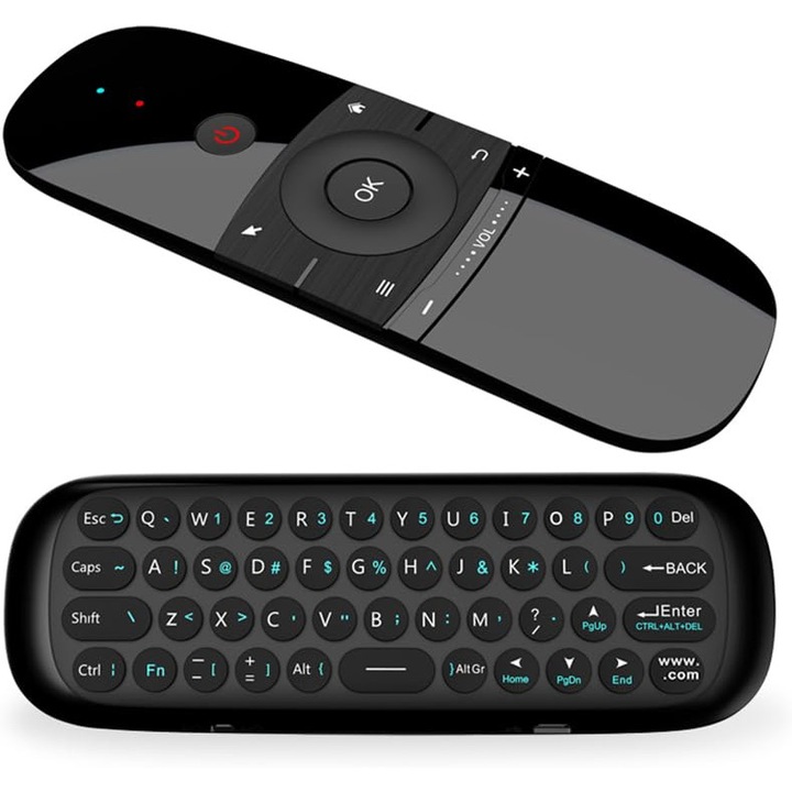 Telecomanda Air Mouse 4 in 1 cu tastatura si functie IR, negru, universal