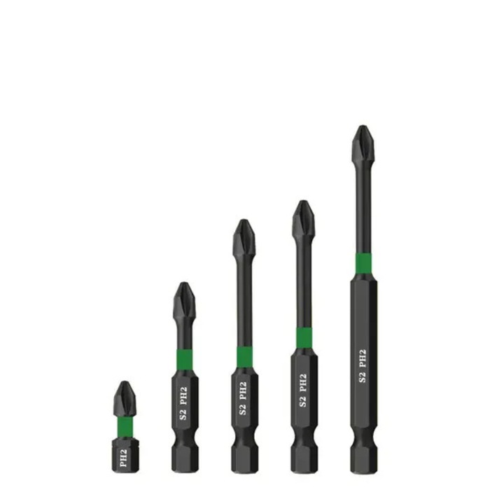 Set 5 biti incrucisati, otel S2, magnetic, 25x50x65x70x90mm